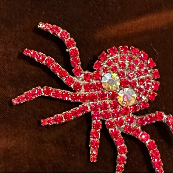 czech Jewelry - Czech rhinestone roach